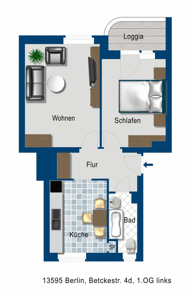 2 room apartment with 49 m² in Berlin – Photo 2