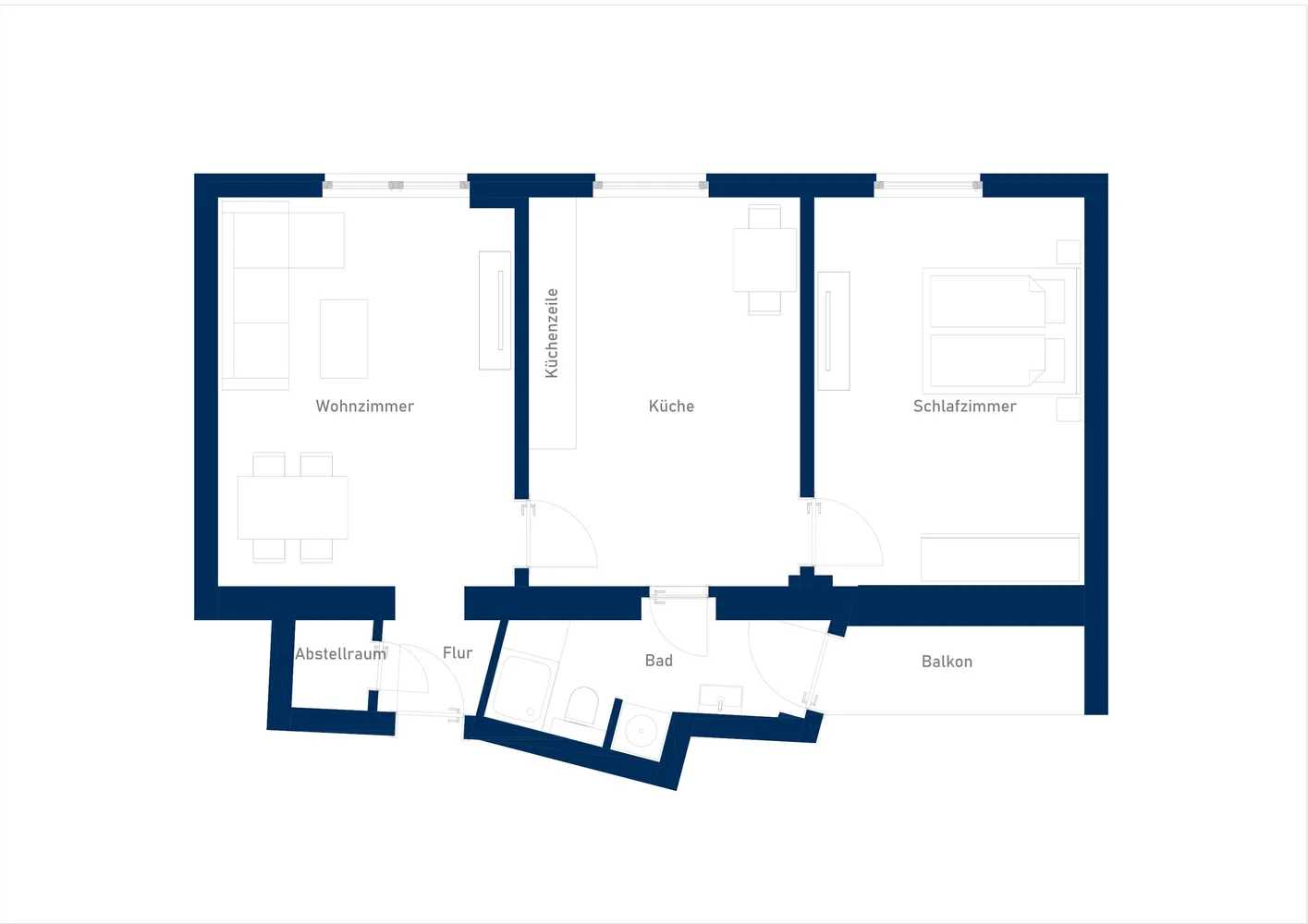 2 room apartment with 63 m² in Wuppertal – Photo 6